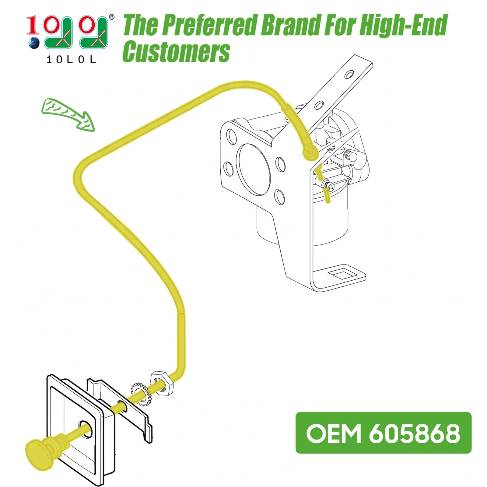10L0L Choke Cable for E-Z-GO TXT/ST400 (2009+), GAS-Y175-F image 2