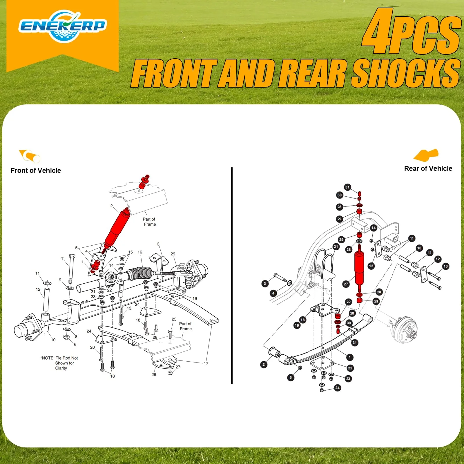 ENEKERP E-Z-GO TXT & Medalist Shock Absorber Set image 3