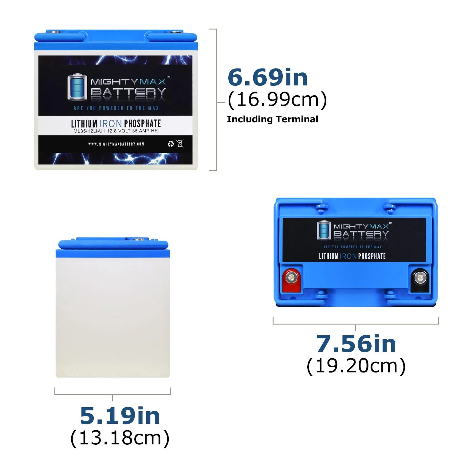 Mighty Max 12V 35Ah U1 Lithium Battery 4-Pack image 2
