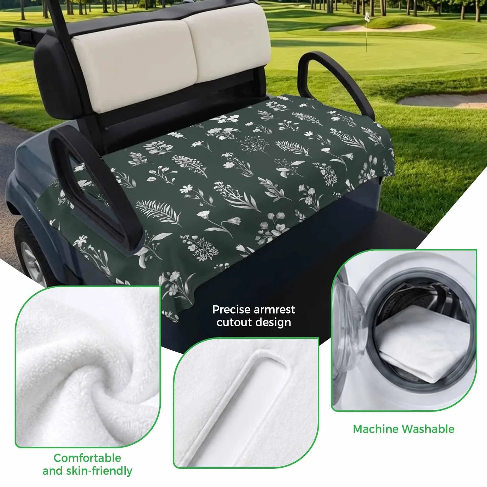 Trosturdspn Golf Cart Seat Towel Blanket, 51 x 31 in image 3