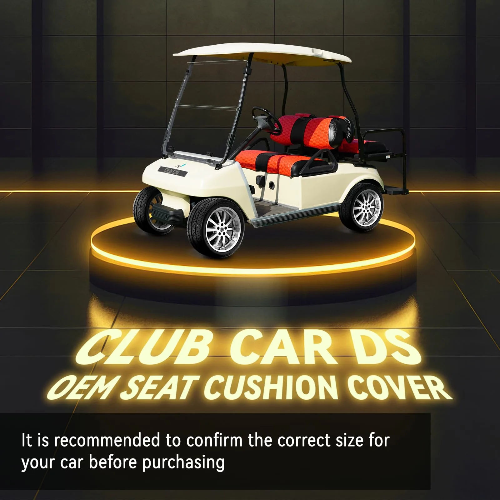 HANGKUNNEE Golf Cart Seat Covers for EZGO TXT & Club Car DS image 2