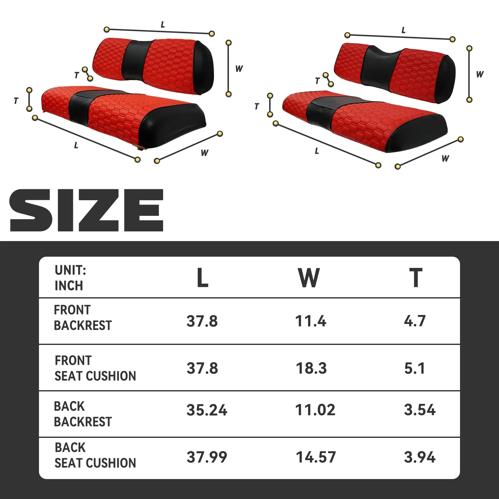 HANGKUNNEE Golf Cart Seat Covers for EZGO TXT & Club Car DS image 3