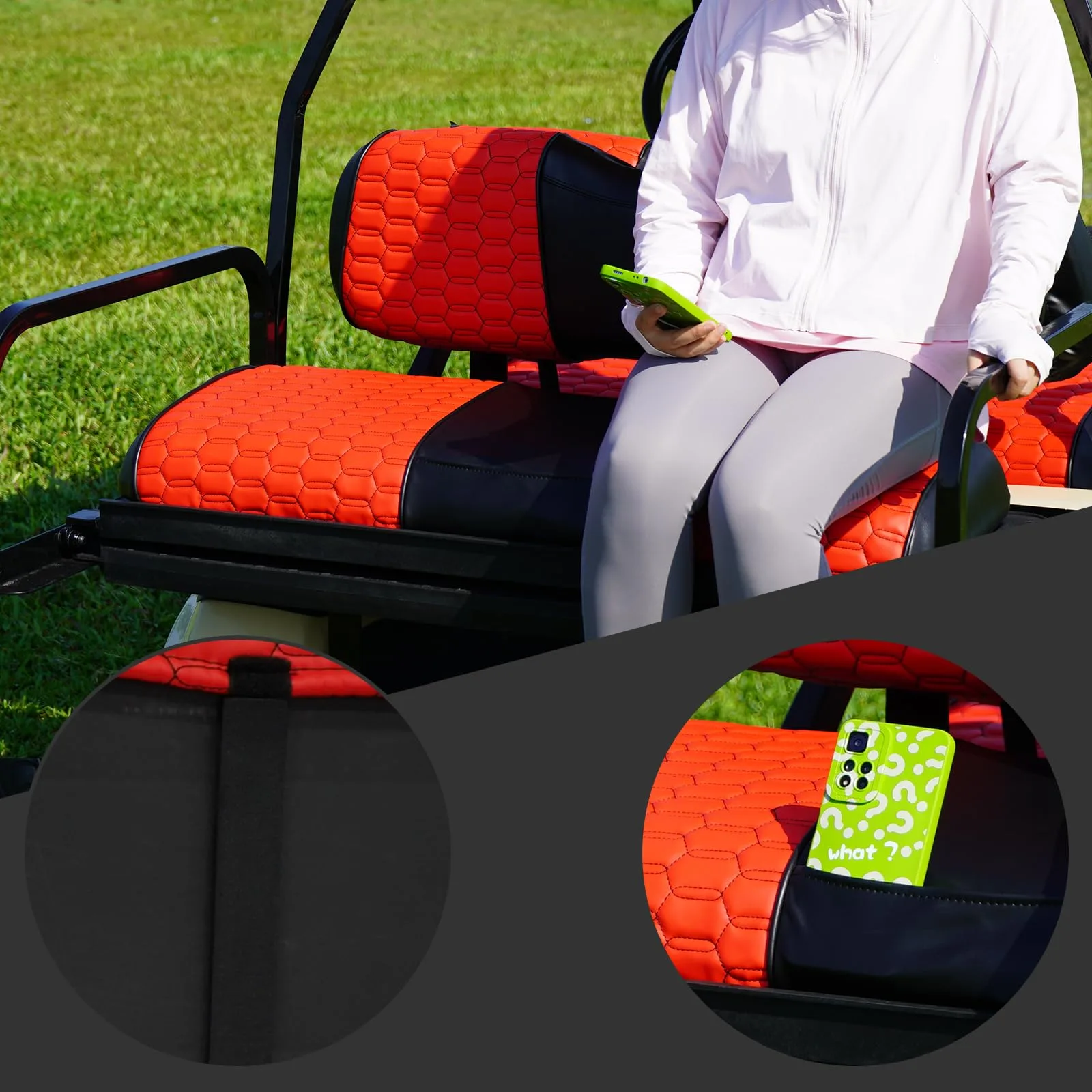 HANGKUNNEE Golf Cart Seat Covers for EZGO TXT & Club Car DS image 4