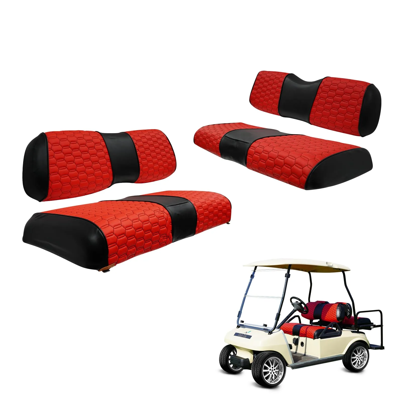 HANGKUNNEE Golf Cart Seat Covers for EZGO TXT & Club Car DS