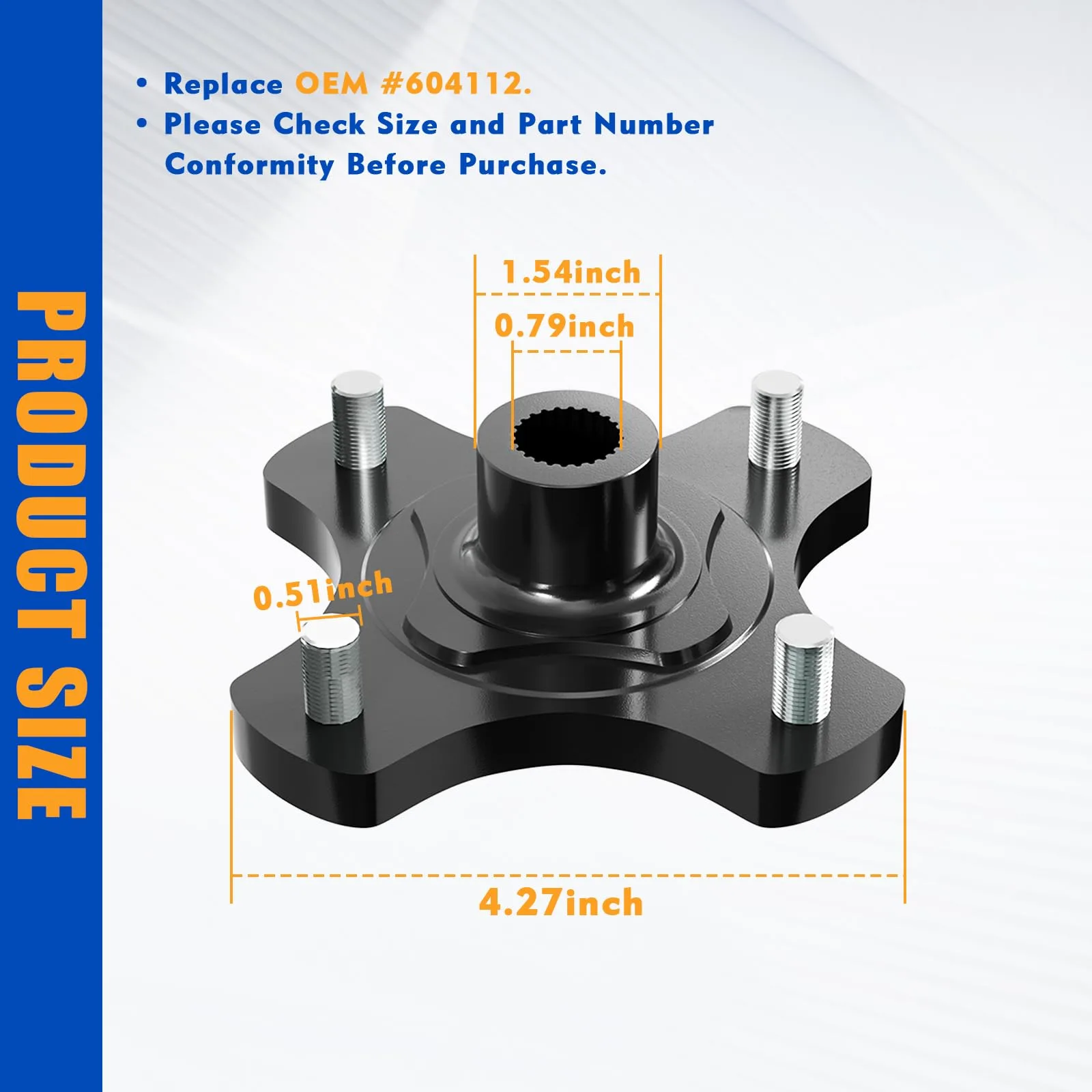 CLUBRALLY Rear Hub Assembly for E-Z-GO RXV, Aix-CB-076 image 4