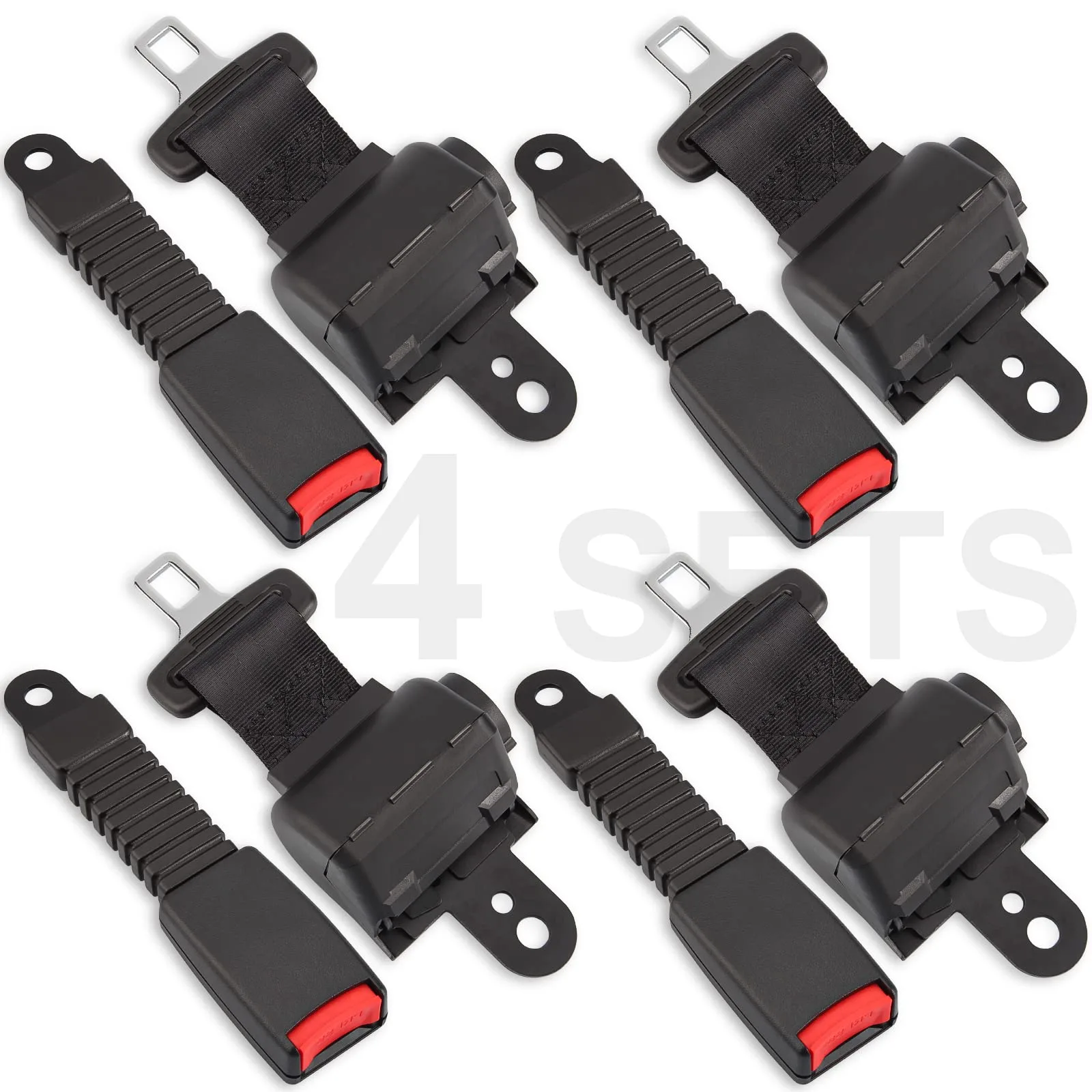 Dewkake 4-Piece Retractable Golf Cart Seat Belt Kit image 4