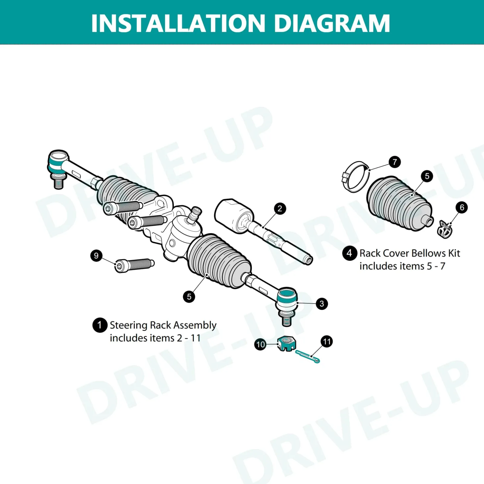 DRIVE UP Tie Rod End with Locknut for E-Z-GO RXV 2008+ DU00038 image 4