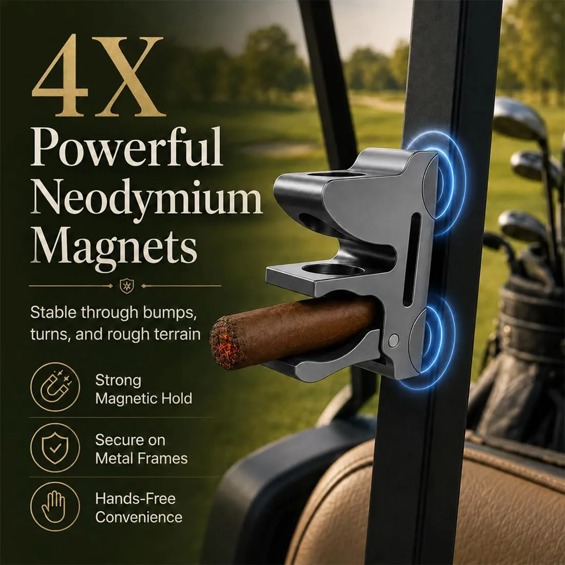 Generic Magnetic Cigar Holder Clip for Golf Carts image 2
