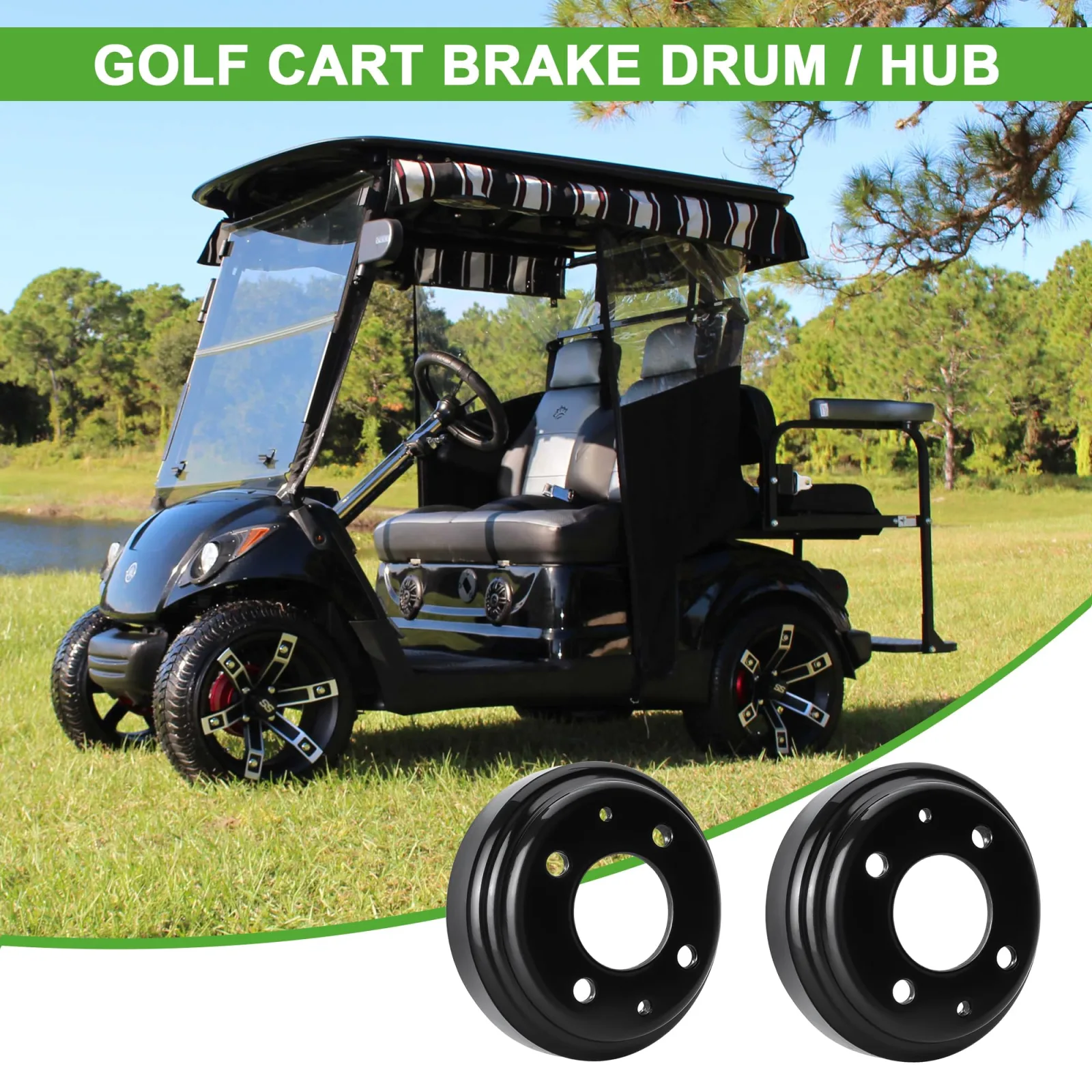 10L0L Golf Cart Brake Drum and Rear Hub for Yamaha, Club Car image 3