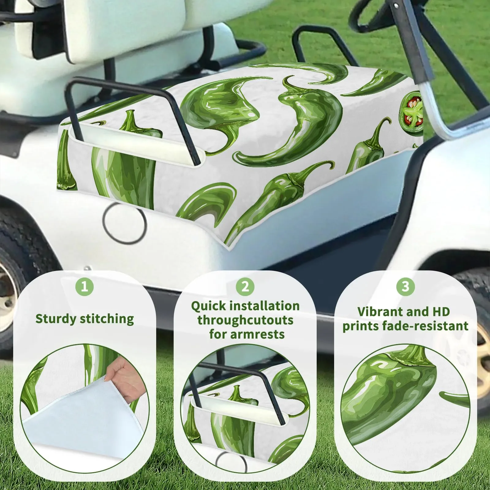 Tiveruda Golf Cart Seat Cover for Double Seats, 51 x 31 in image 3