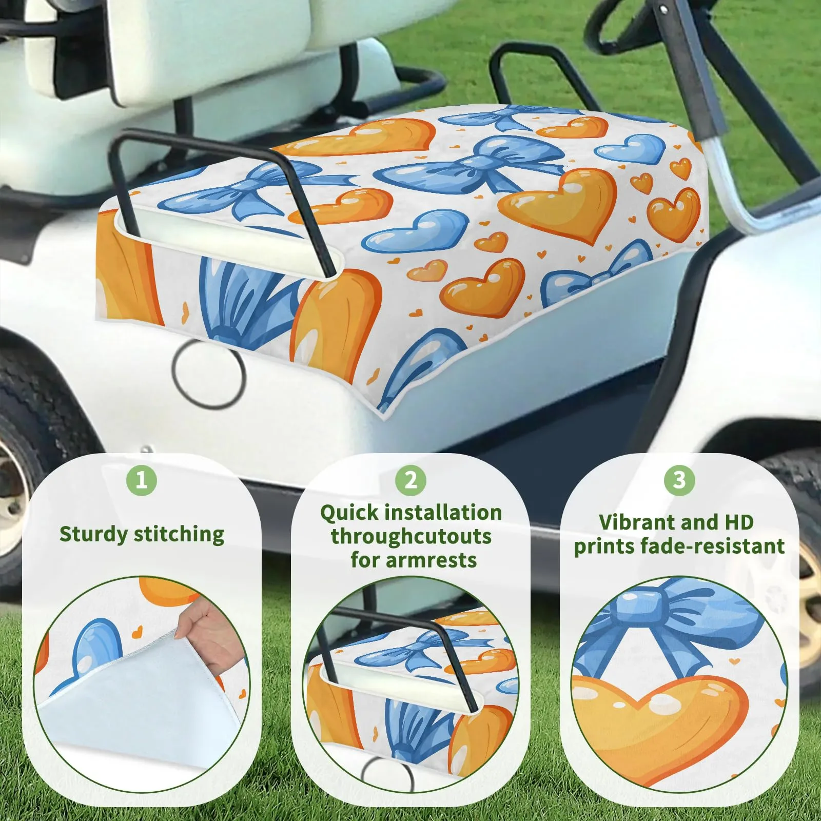 Tiveruda Golf Cart Seat Cover for Double Seats image 3