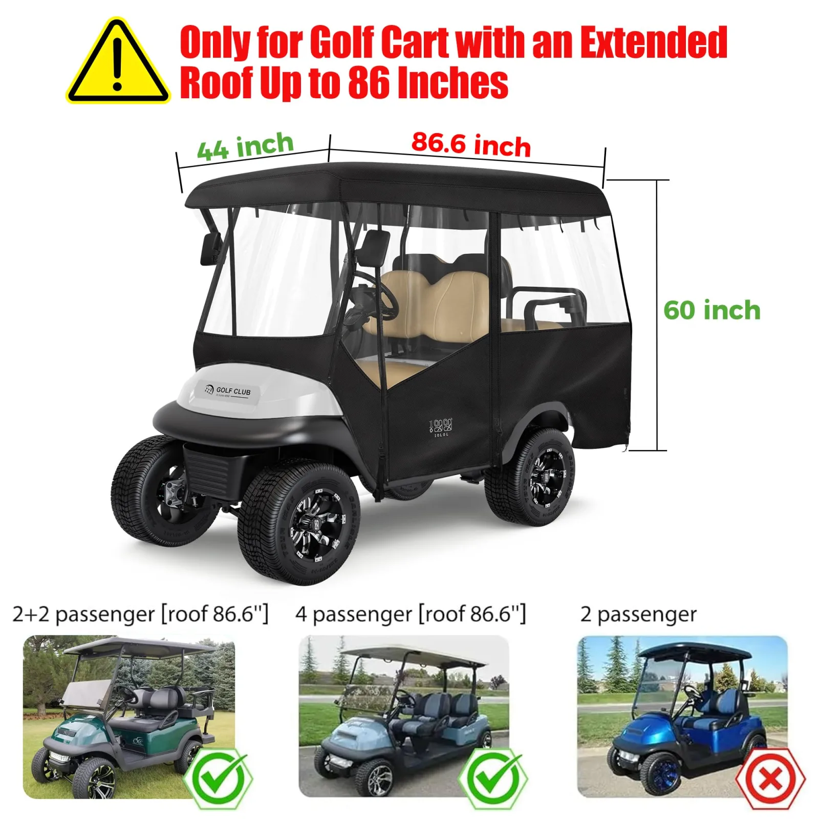10L0L Golf Cart Enclosure for Yamaha, E-Z-GO & Club Car image 2