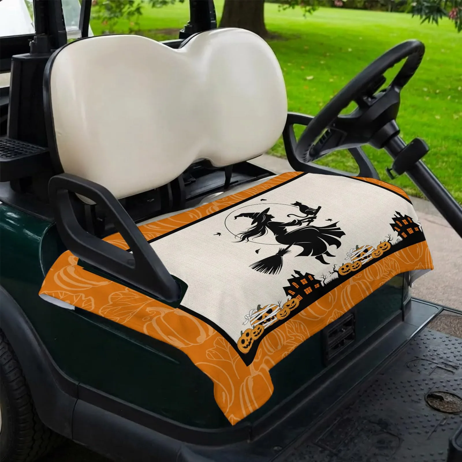 DecorLovee Orange Halloween Golf Cart Seat Cover image 2