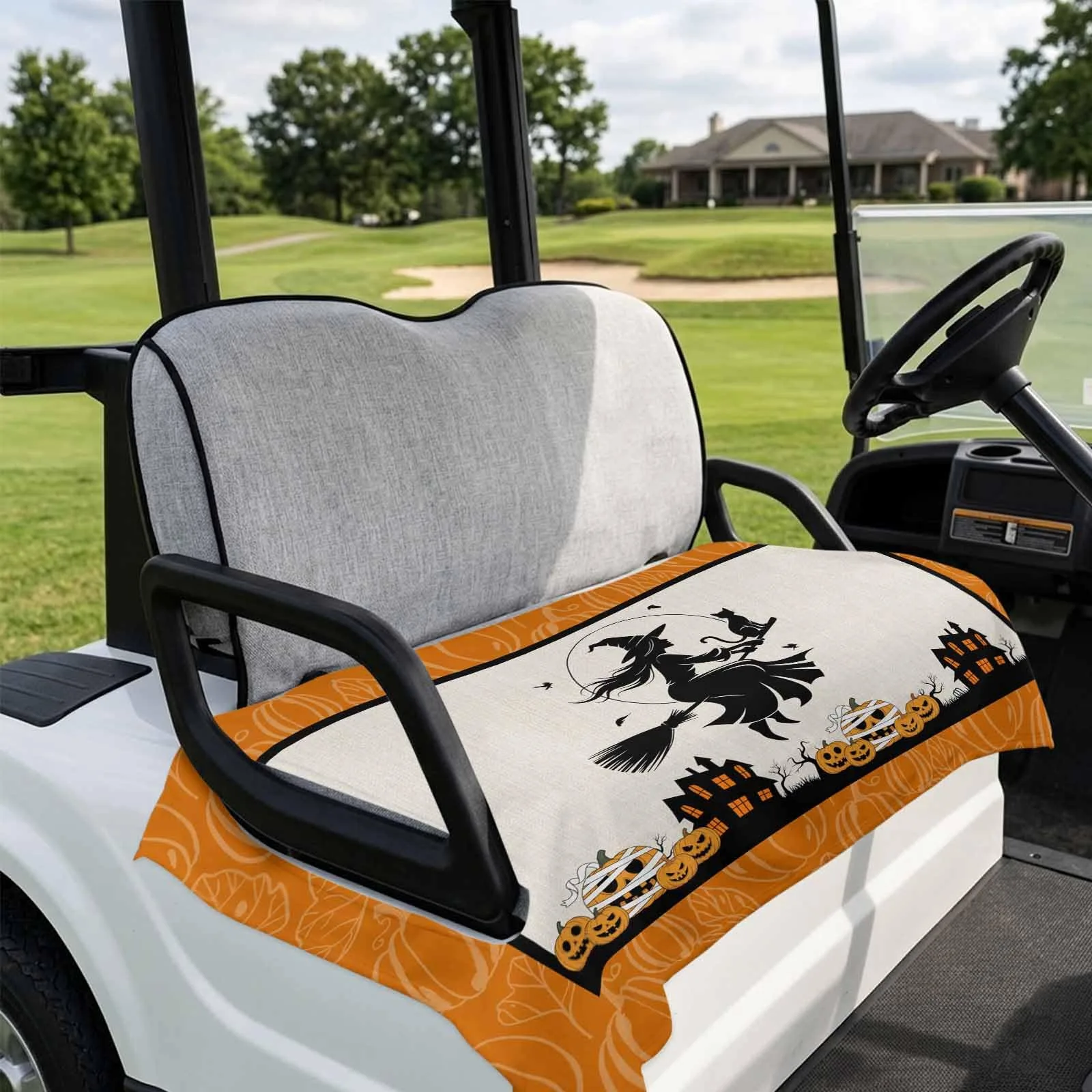 DecorLovee Orange Halloween Golf Cart Seat Cover image 4