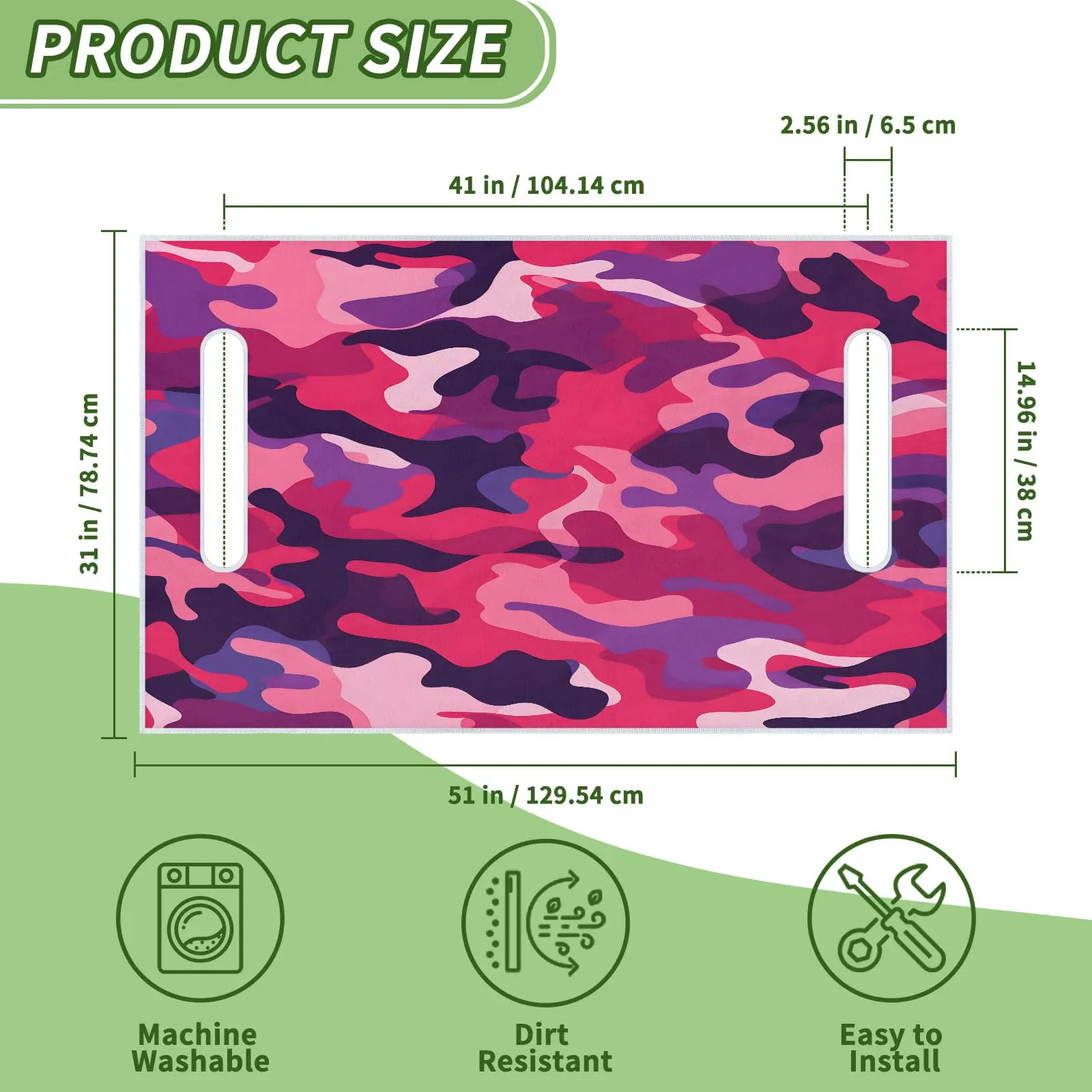 Tiveruda Pink Camouflage Golf Cart Seat Cover 51 x 31 in image 2