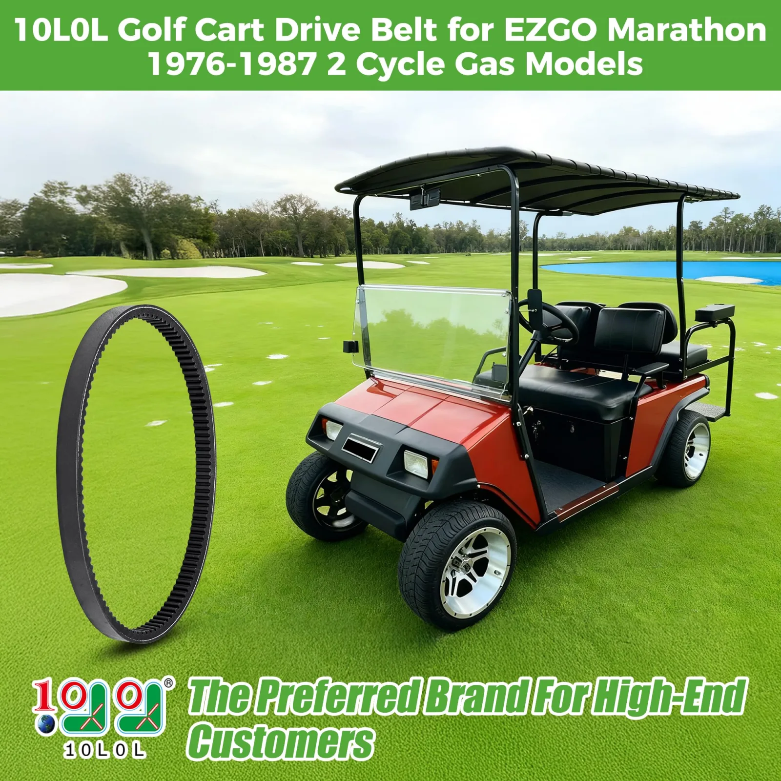 10L0L Drive Belt for E-Z-GO Marathon 1976-1987 image 2