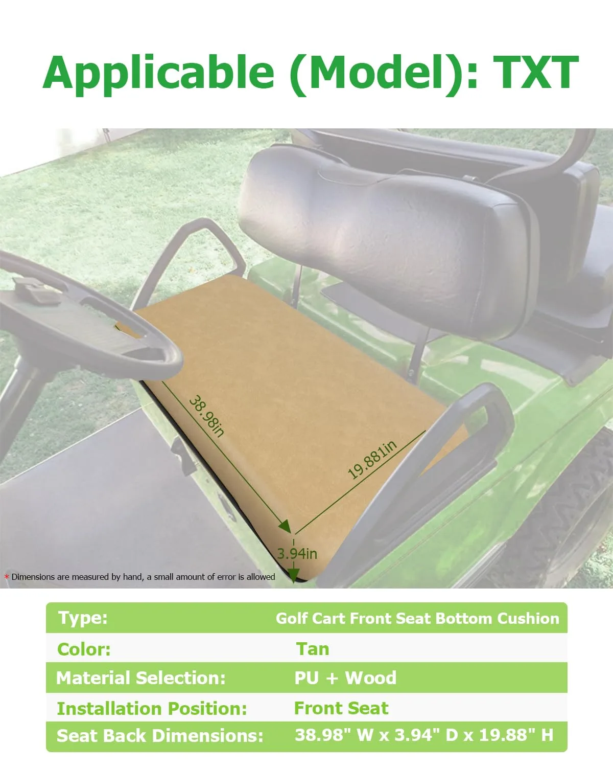ILVGOLF Front Seat Bottom for E-Z-GO TXT 1994+ image 2