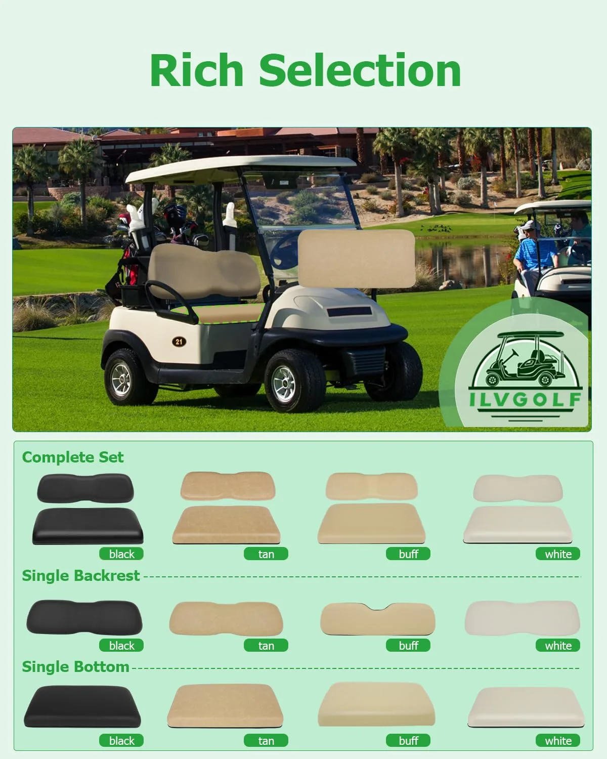 ILVGOLF Front Seat Bottom for E-Z-GO TXT 1994+ image 3