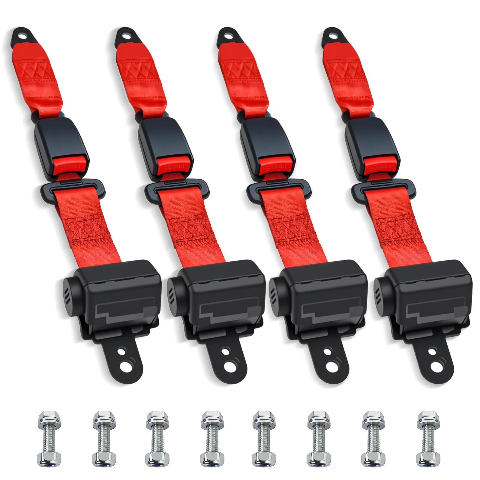 Orle Oko Retractable Golf Cart Seat Belts, 4-Piece Set