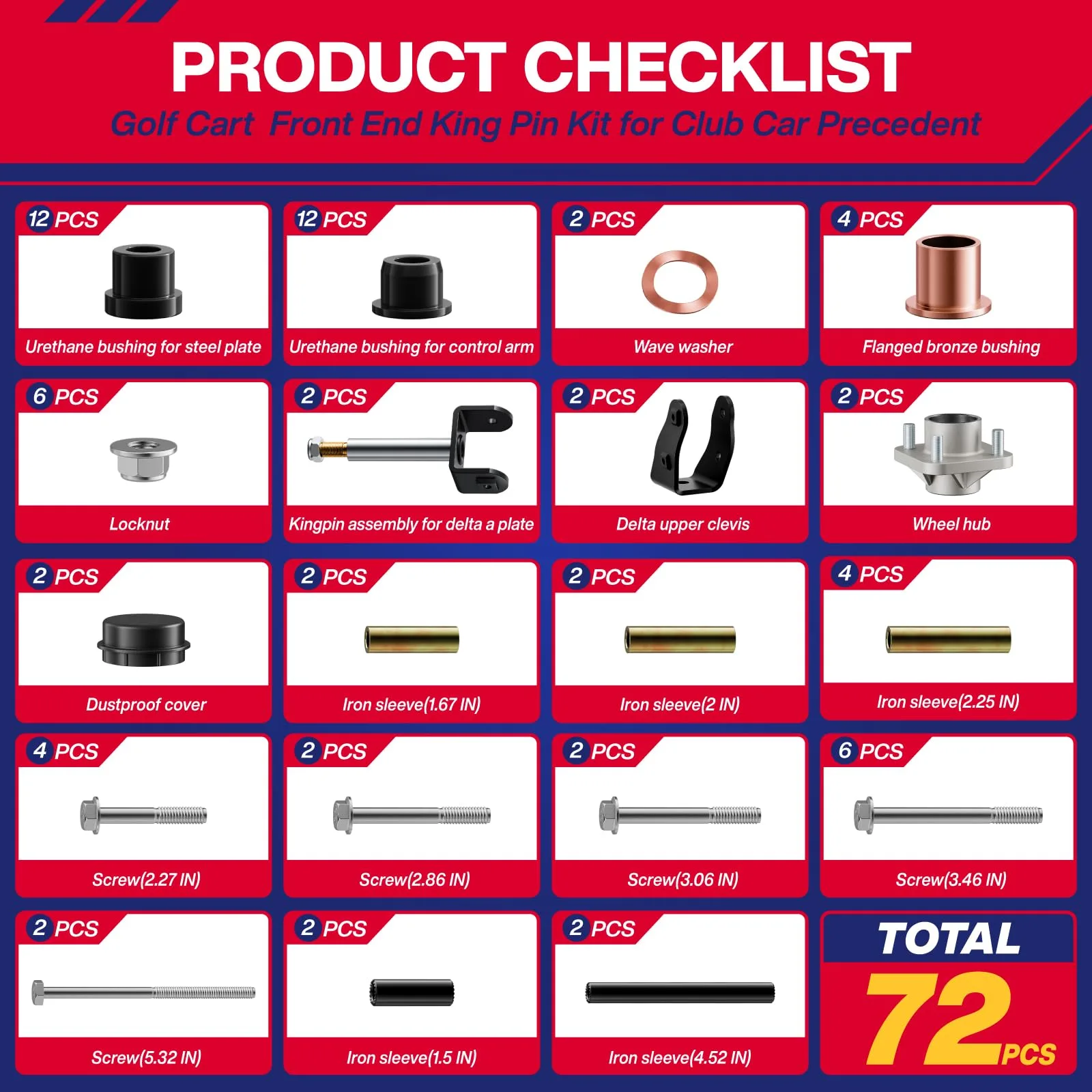 SUPGCPER Club Car Precedent Front End Repair Kit image 3