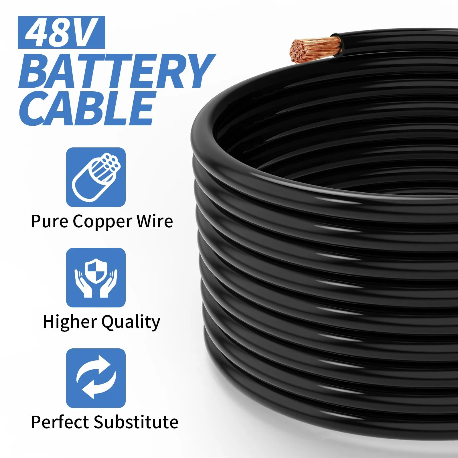 10L0L 4-Gauge 48V Battery Cable Kit for Club Car DS & Precedent (1994+) image 3