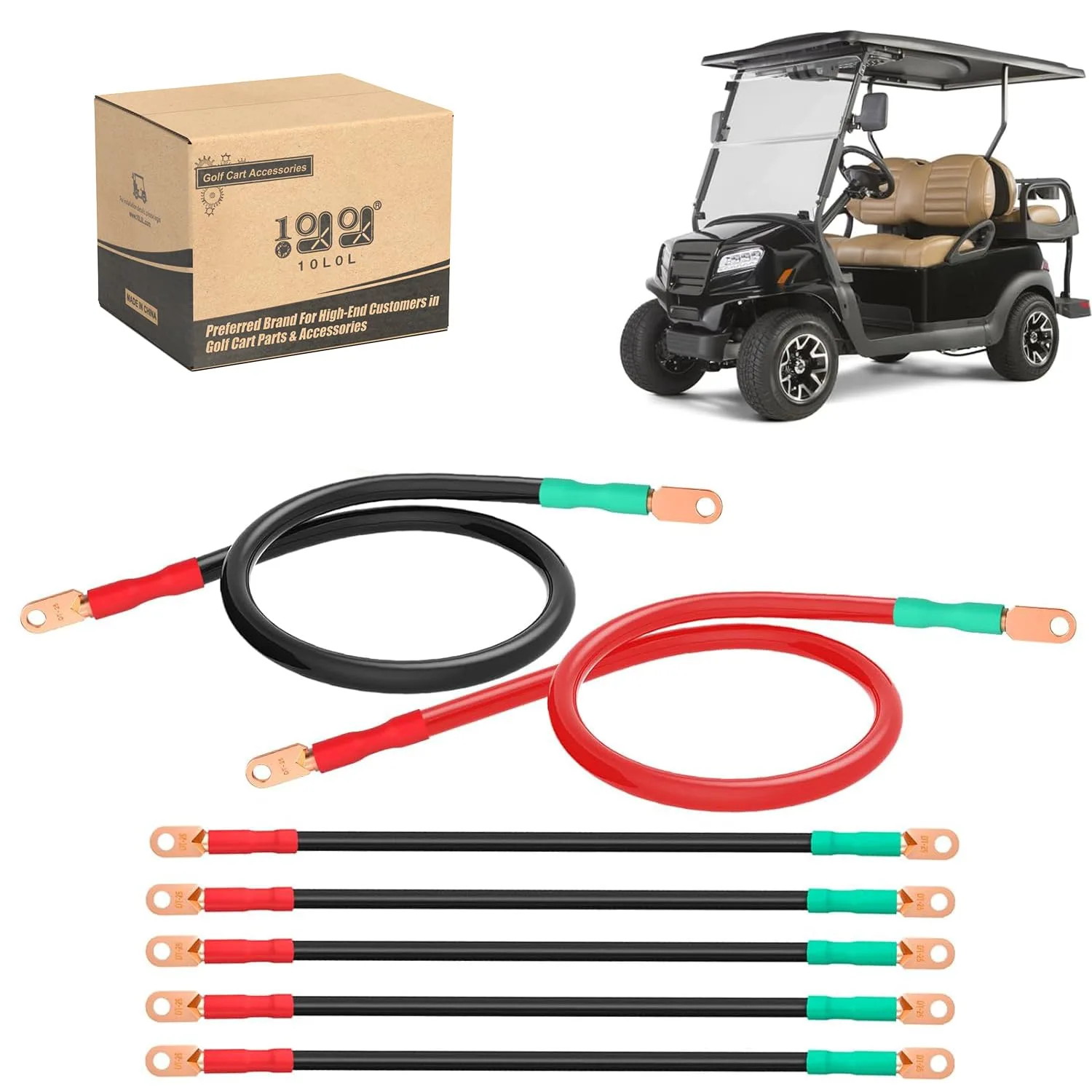 10L0L 4-Gauge 48V Battery Cable Kit for Club Car DS & Precedent (1994+)