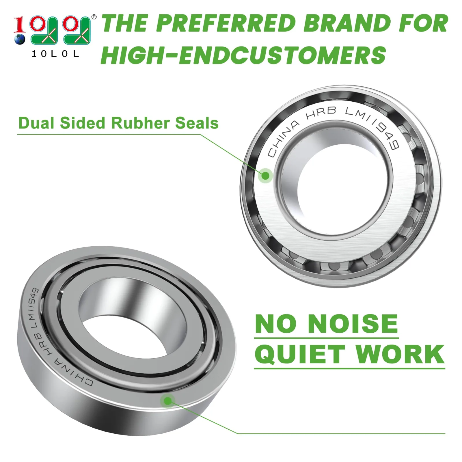 10L0L Front Hub Bearing Kit for Club Car DS, Carryall image 2