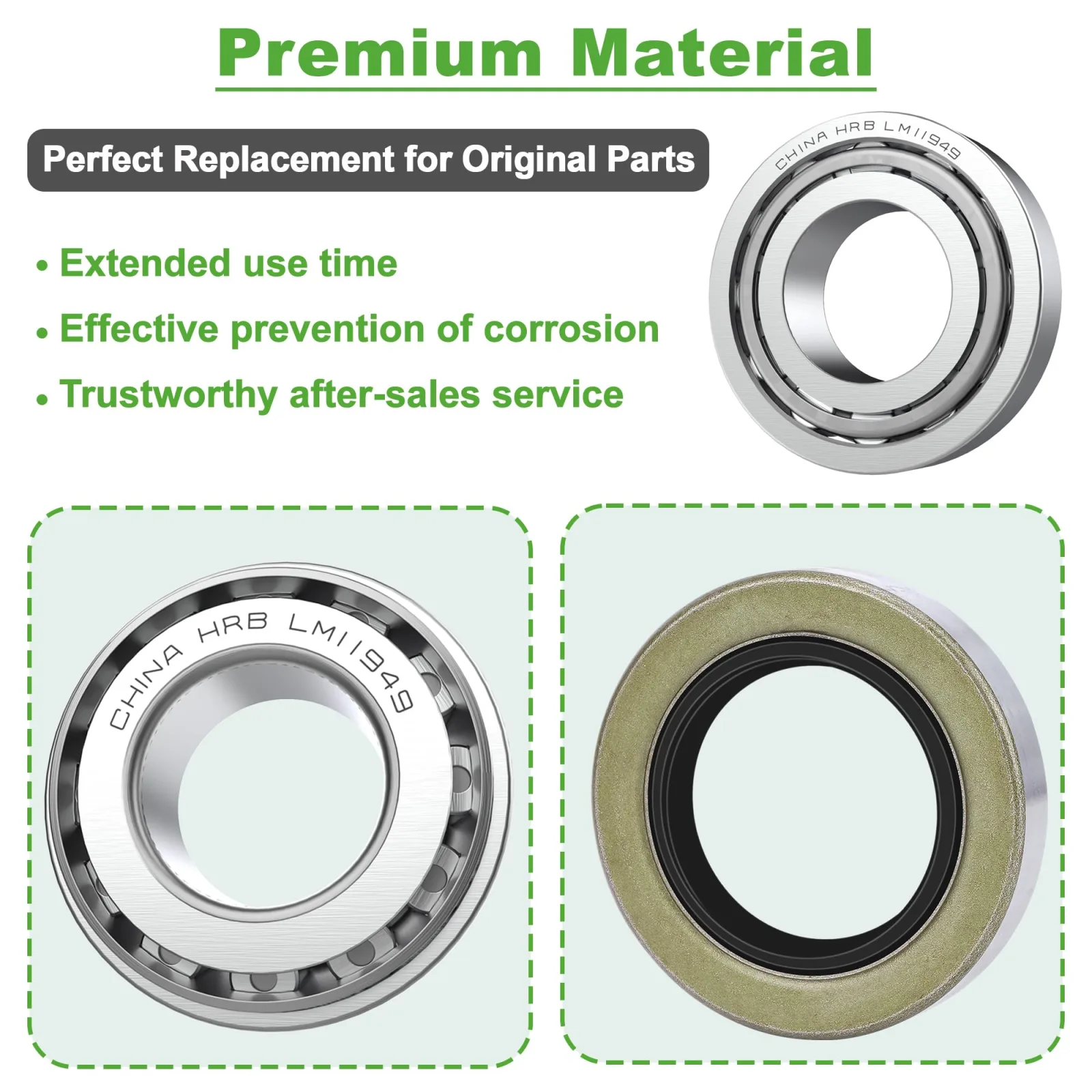 10L0L Front Hub Bearing Kit for Club Car DS, Carryall image 4
