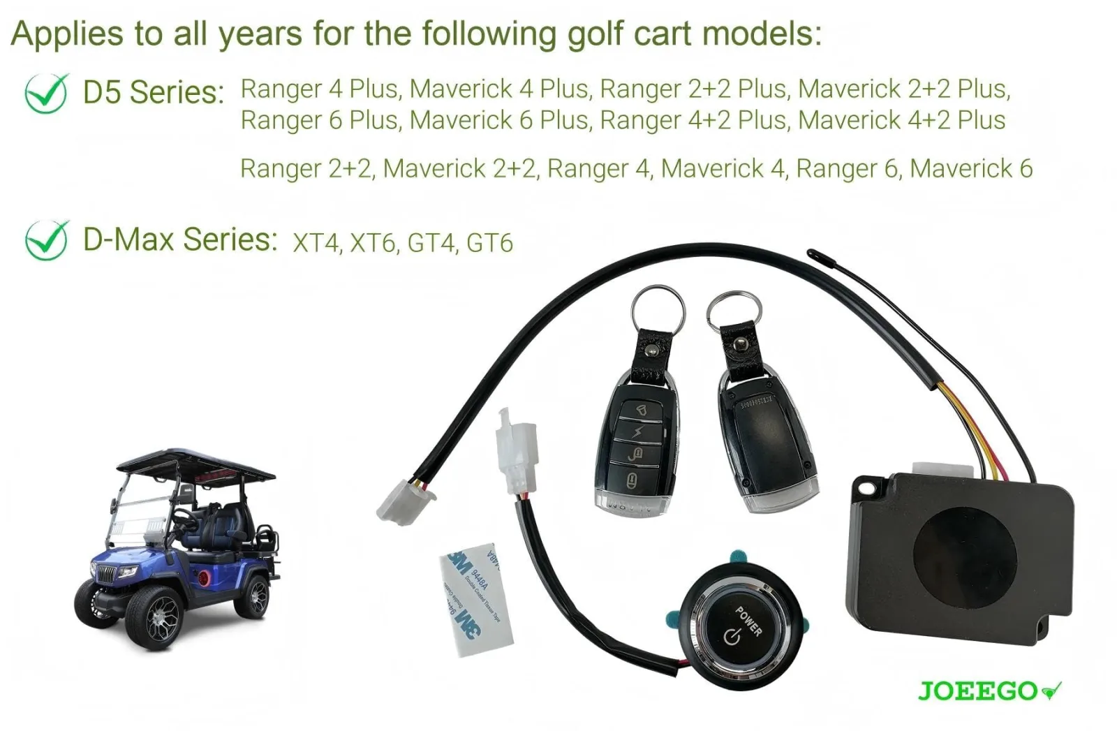 JOEEGO 48V Push-Button Start System for D5 & D-Max EV Carts image 2
