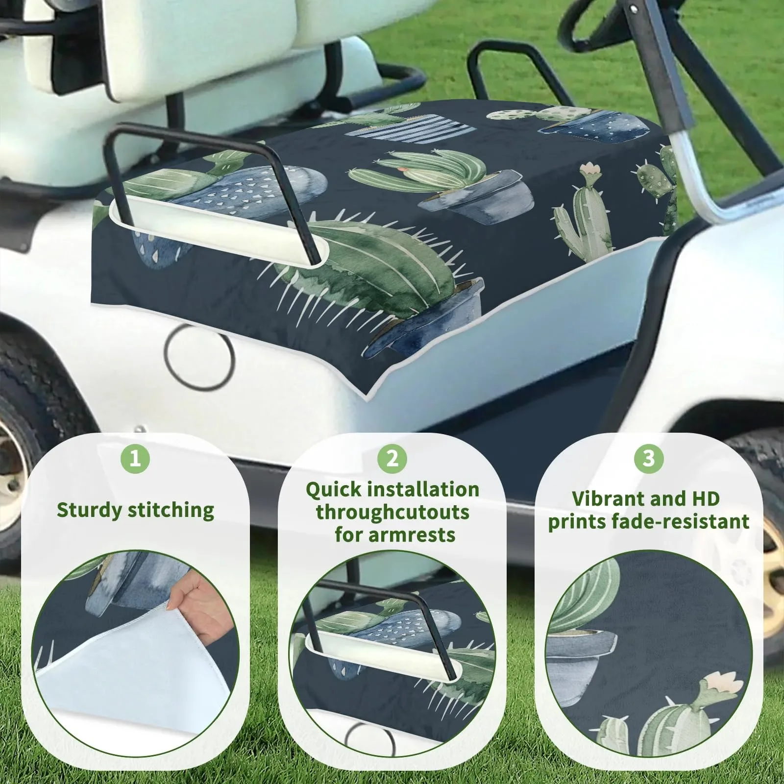 Tiveruda Golf Cart Seat Cover for Double Seats image 3