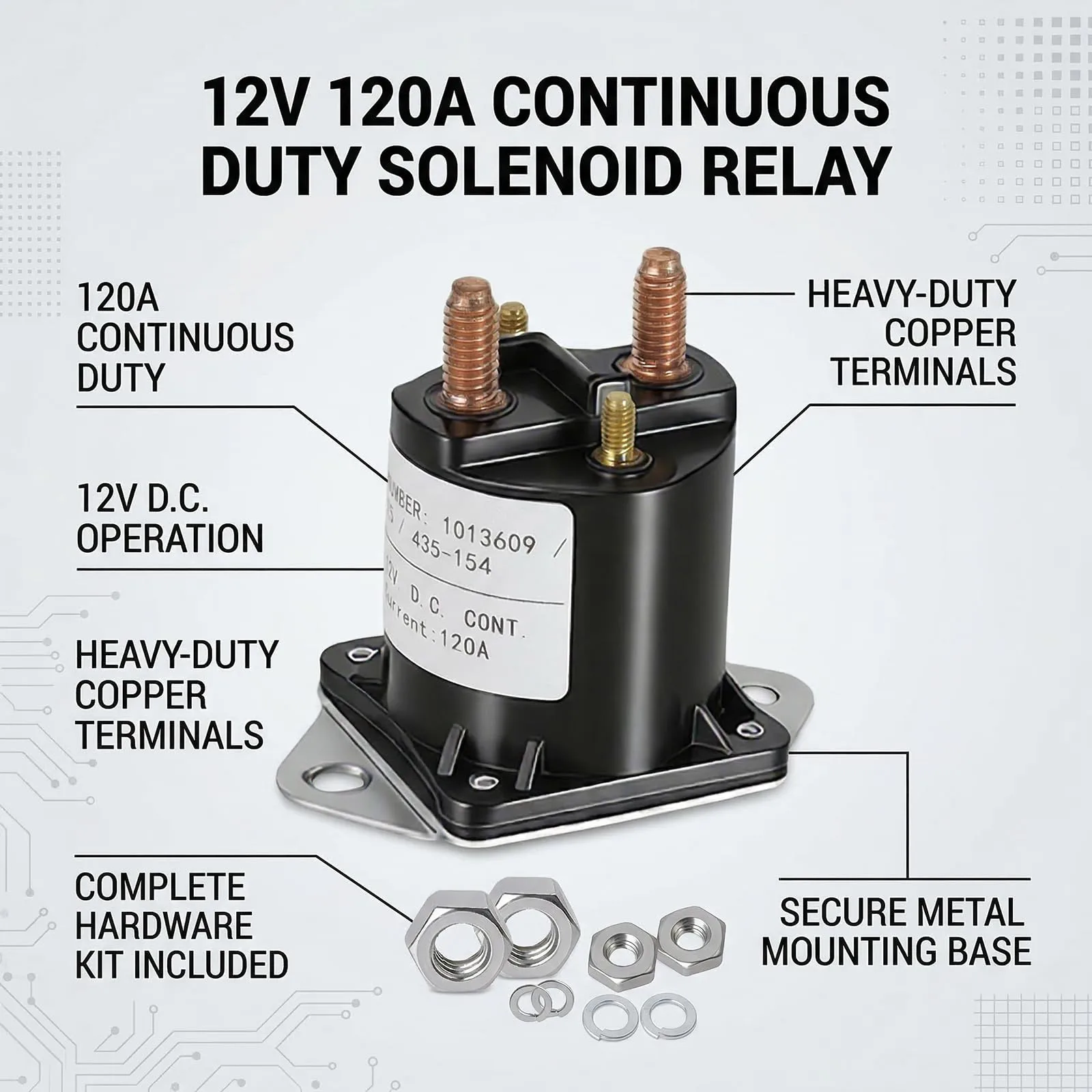 HOGUCAL 12V Solenoid Relay for Club Car Tempo, DS & Precedent image 2