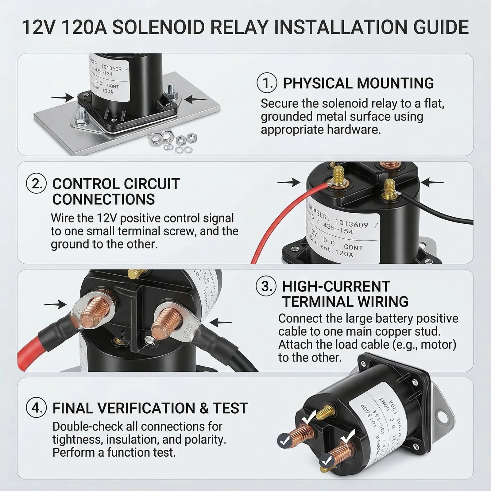 HOGUCAL 12V Solenoid Relay for Club Car Tempo, DS & Precedent image 3