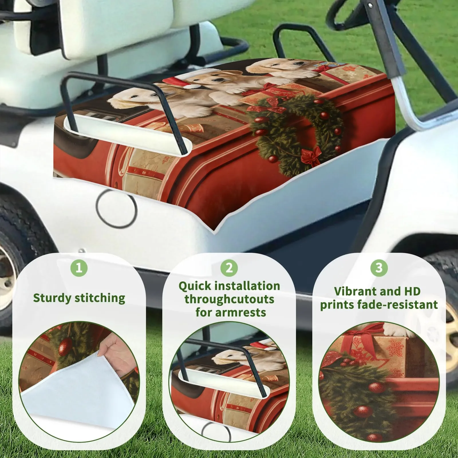 Tiveruda Golf Cart Seat Cover for Double Seats image 3