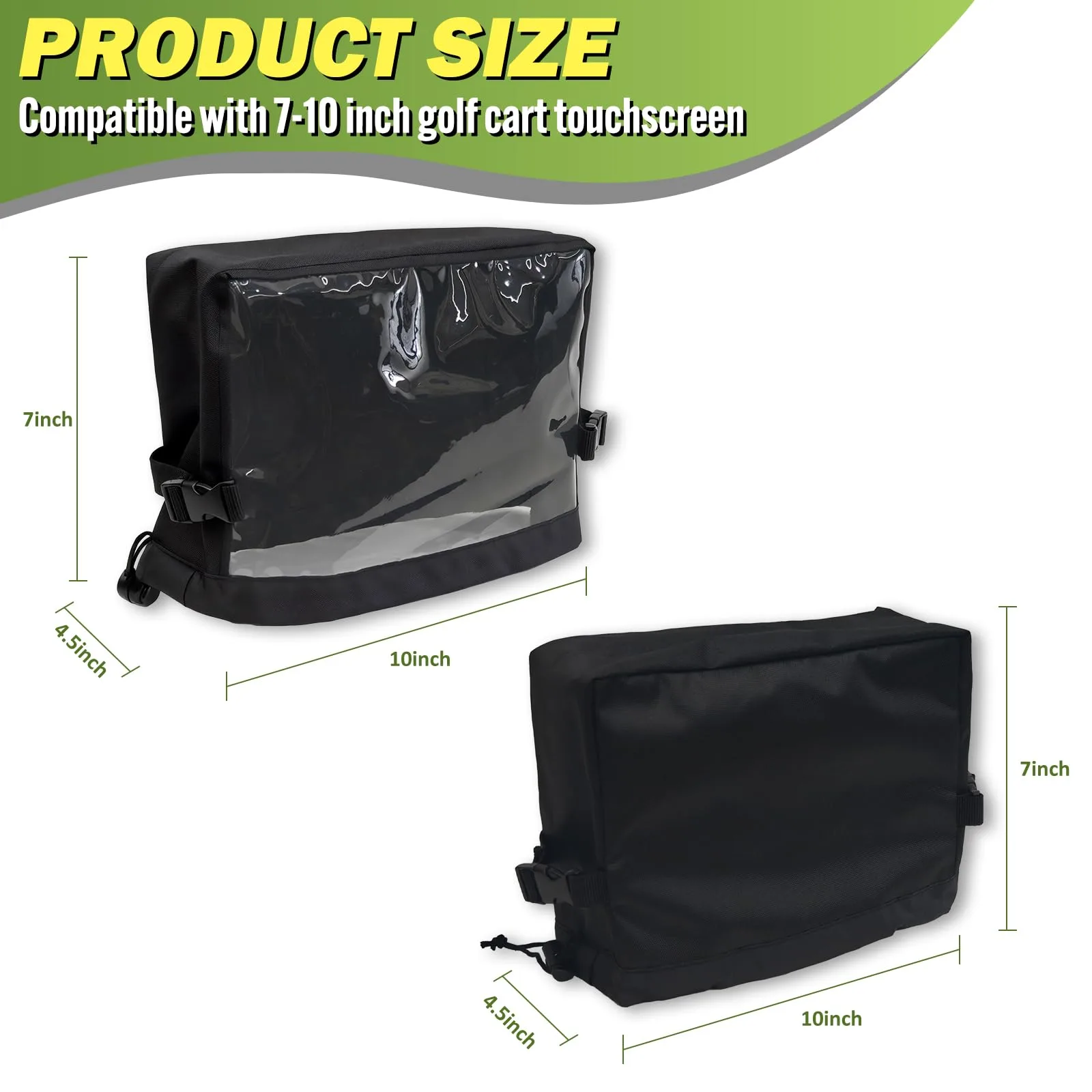 Flwgst 11" x 4.5" x 7" Waterproof Golf Cart Touchscreen Cover (2-Pack) image 2