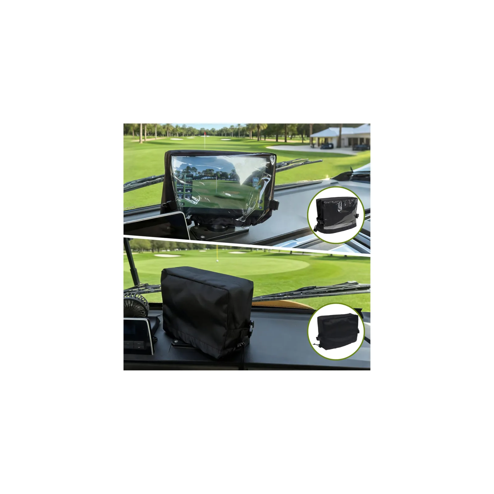Flwgst 11" x 4.5" x 7" Waterproof Golf Cart Touchscreen Cover (2-Pack)