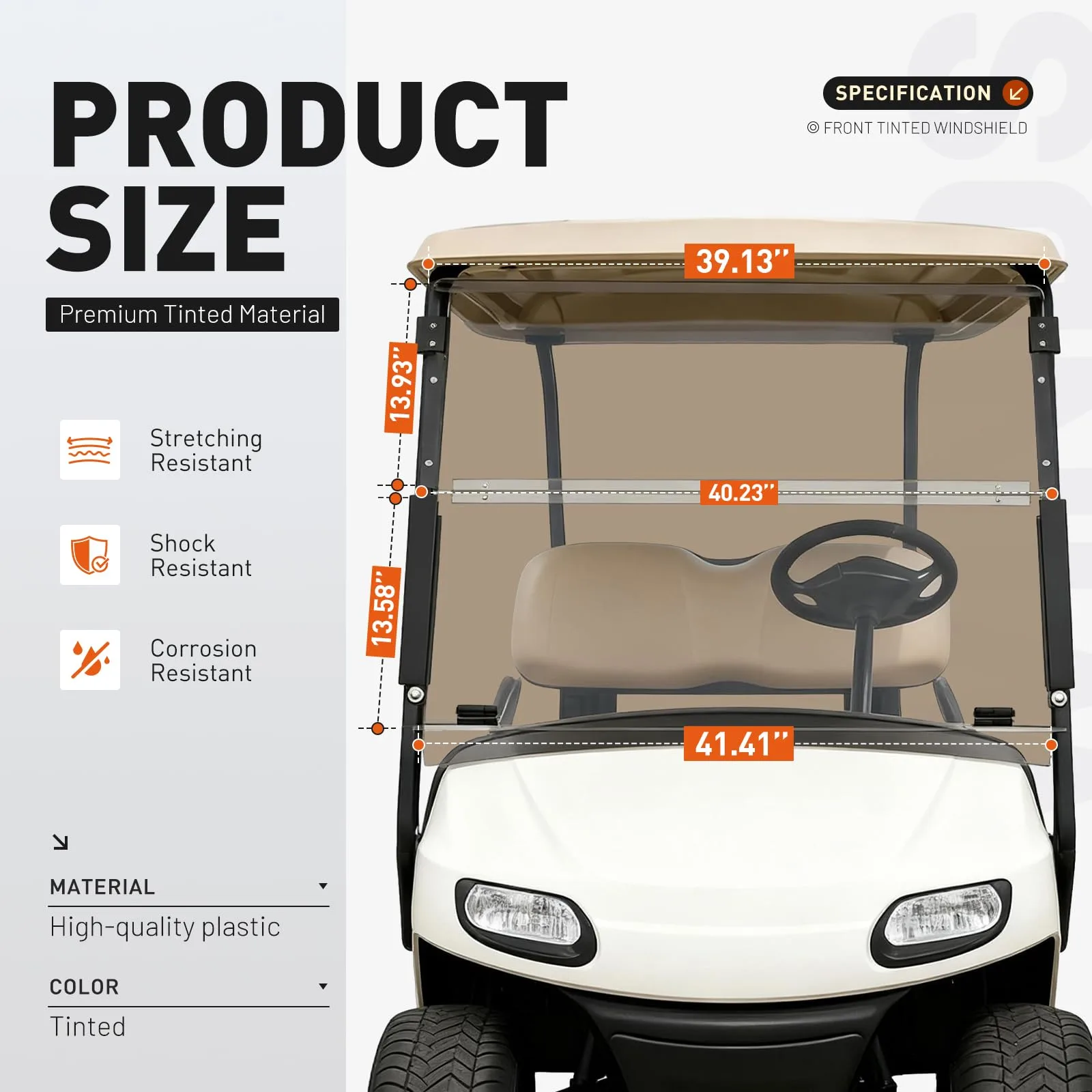 ALMULOO VC-0014 Tinted Windshield for E-Z-GO TXT image 3