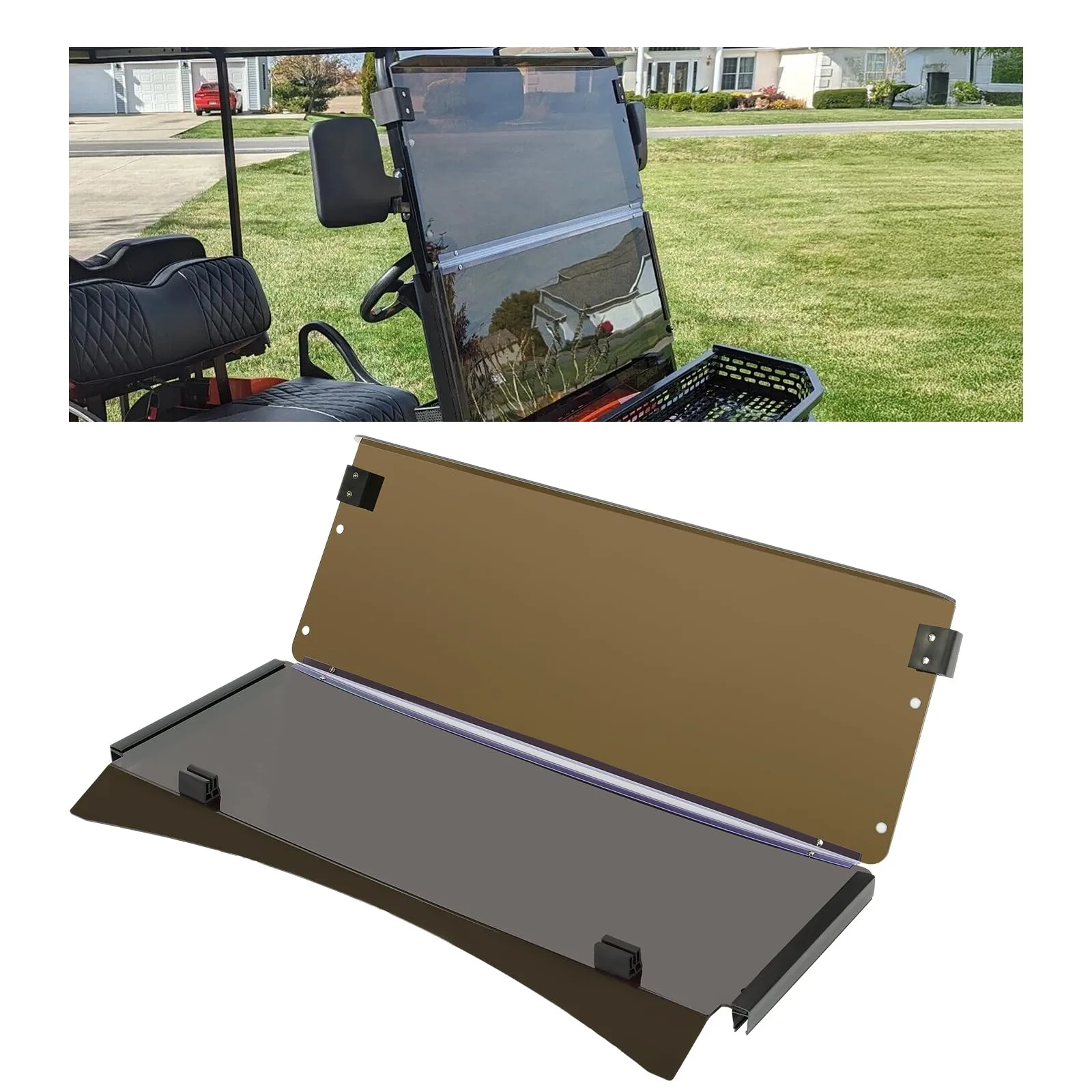 ALMULOO VC-0014 Tinted Windshield for E-Z-GO TXT