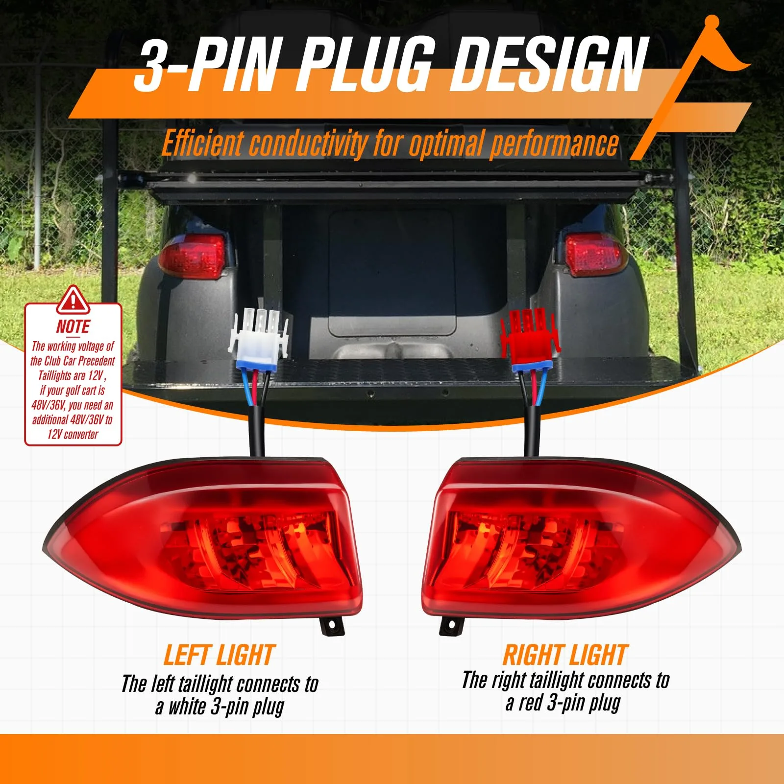 GODCTSUP LED Taillight Kit for Club Car Precedent & Tempo image 3