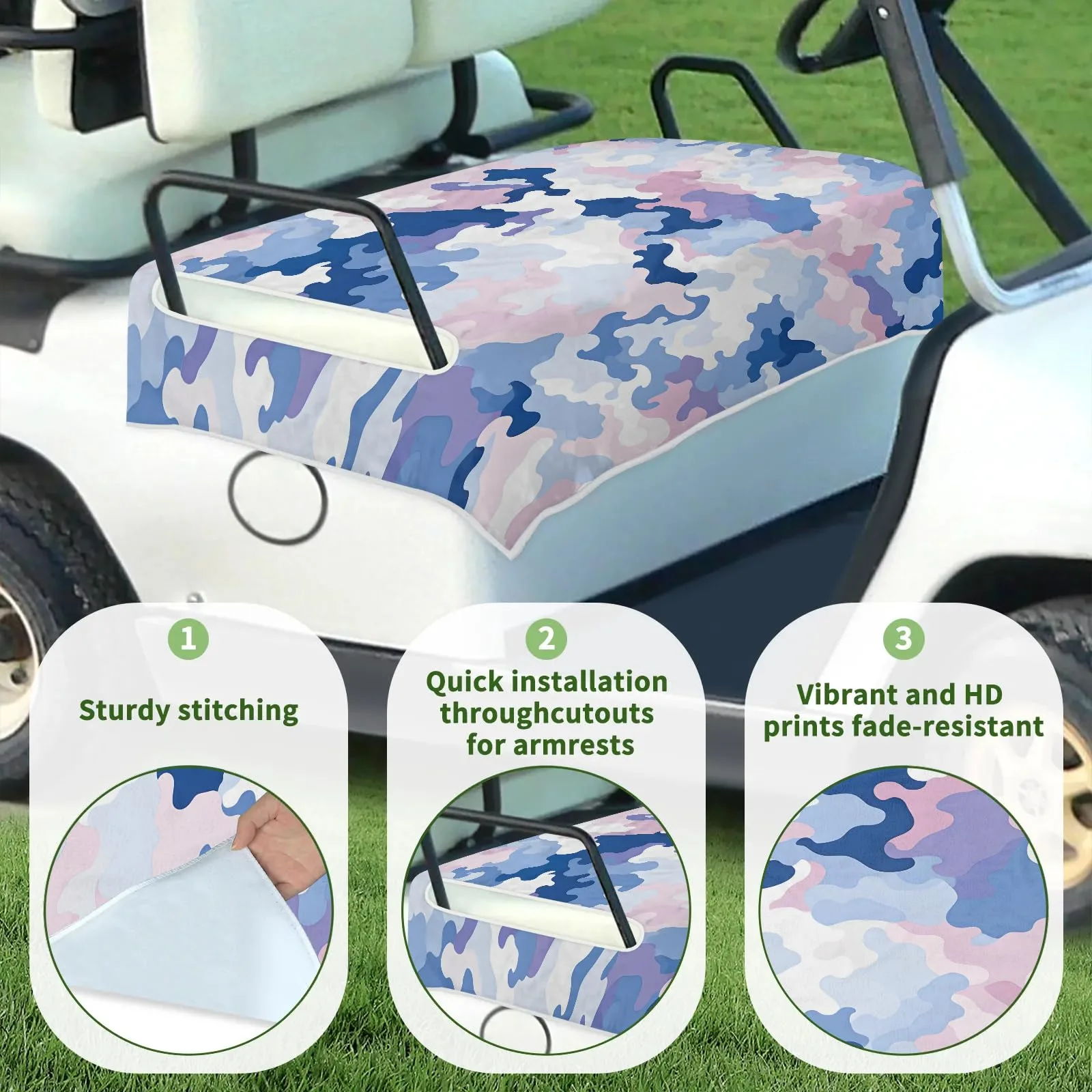 Tiveruda Purple Camouflage Golf Cart Seat Cover image 3