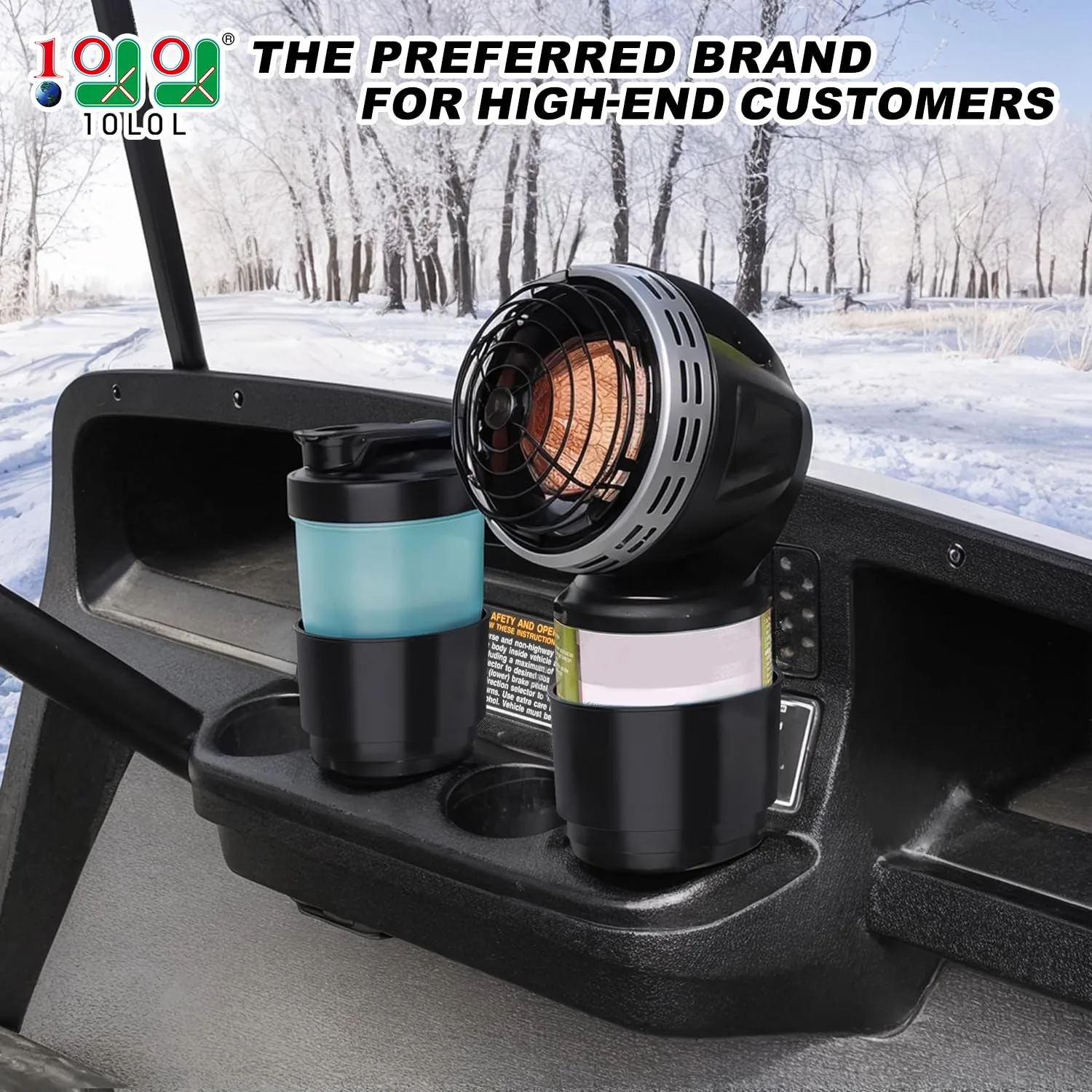 10L0L Golf Cart Cup Holder Adapter 2-Pack image 2