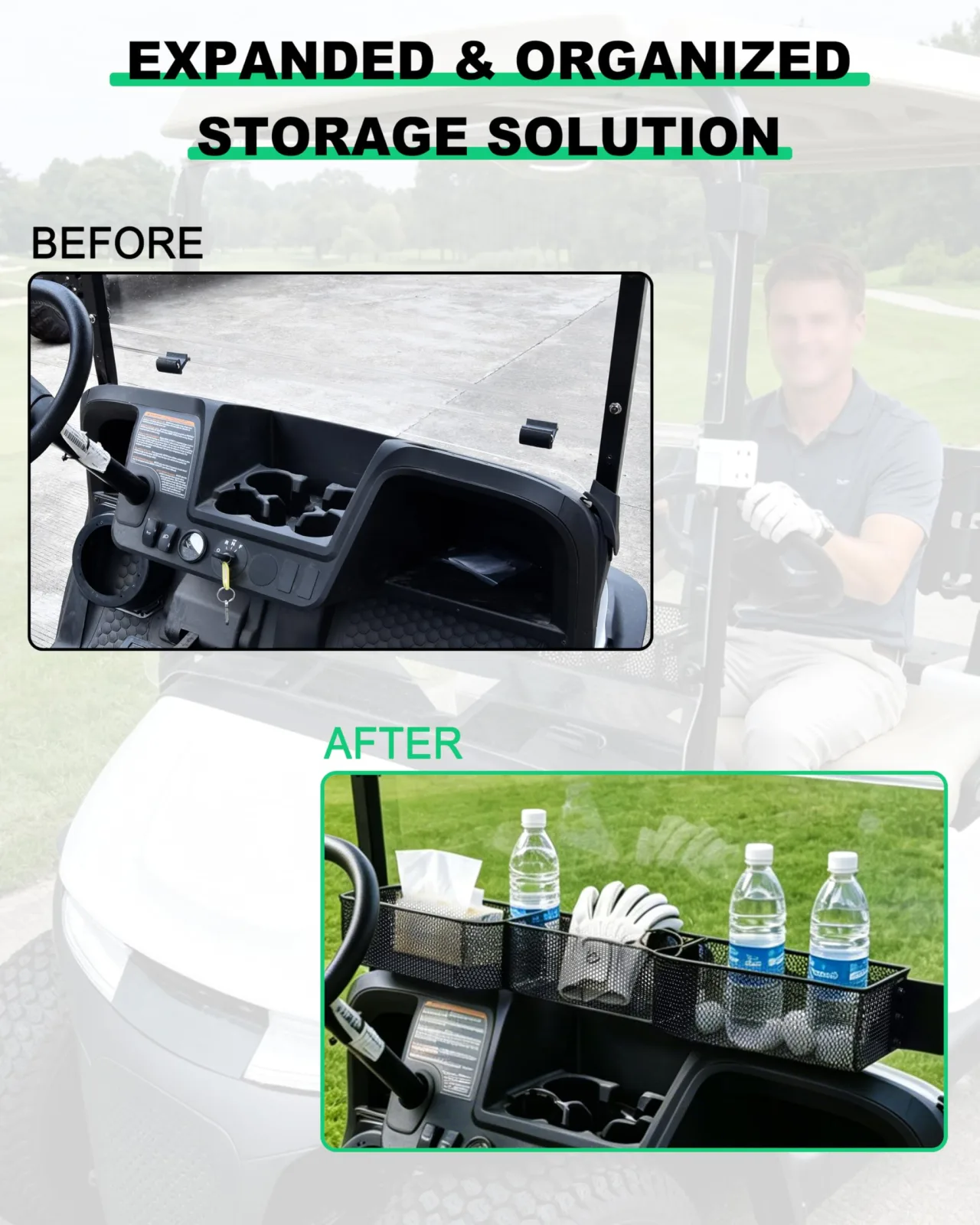 LDETXY Front Storage Basket for E-Z-GO RXV Valor 2025 image 3