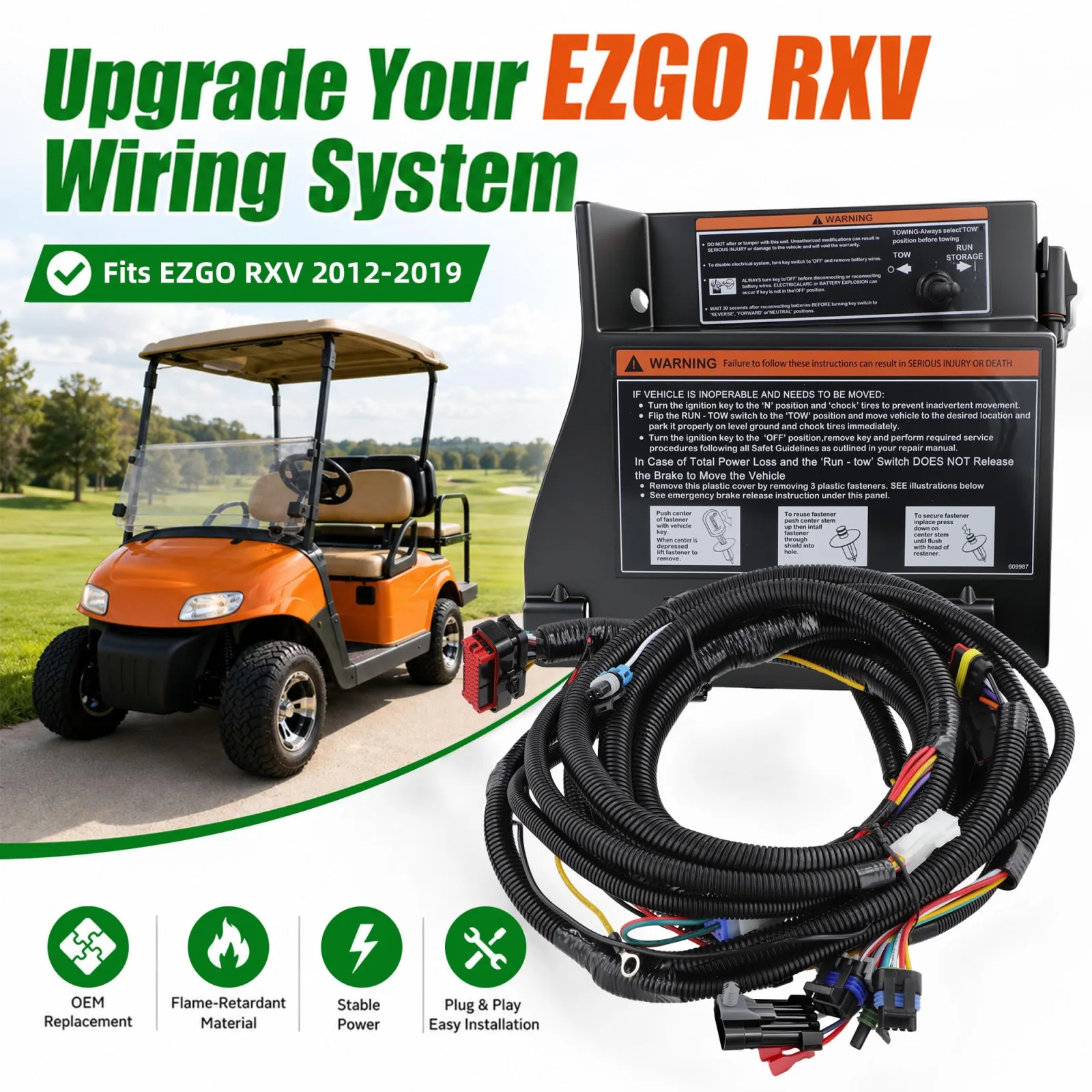 Roykaw 48V E-Z-GO RXV Speed Controller Wiring Harness image 2