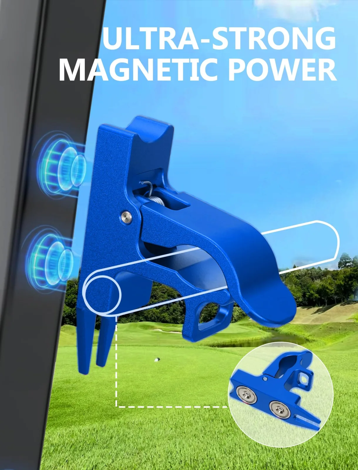 MAGOLFIN G07 Magnetic Golf Cart Holder, Blue image 2