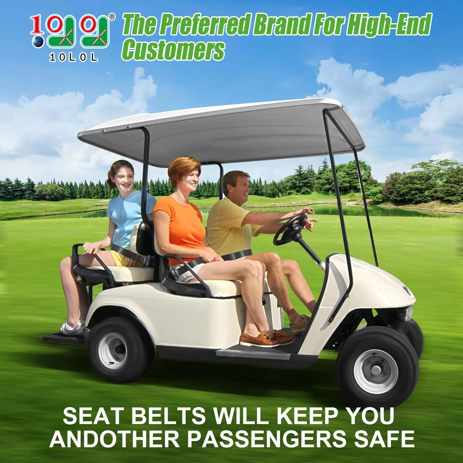 10L0L 42-Inch Retractable Golf Cart Seat Belts, 4-Piece Set image 2