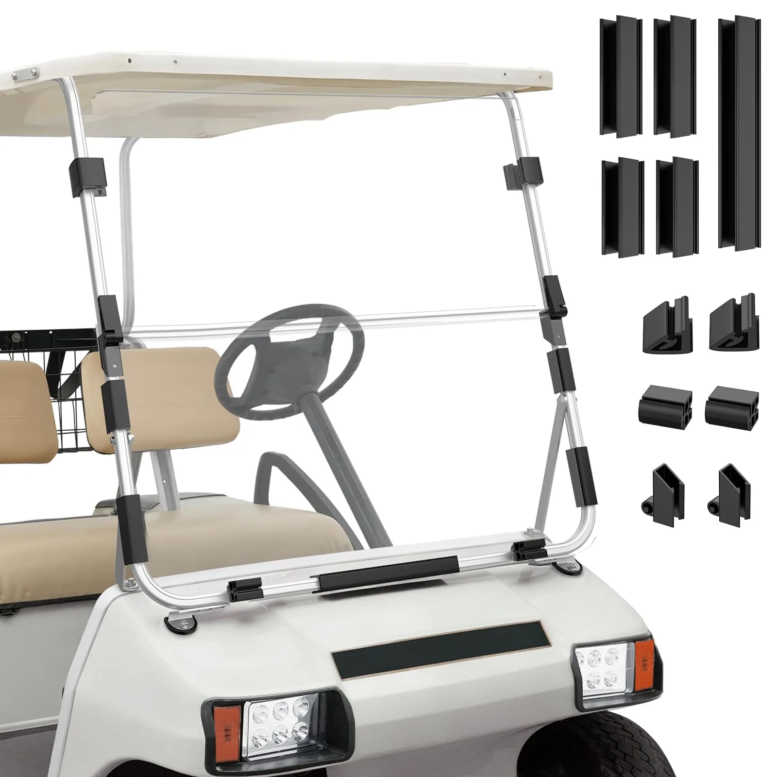 CartClan CT-0231 Clear Folding Windshield for Club Car DS