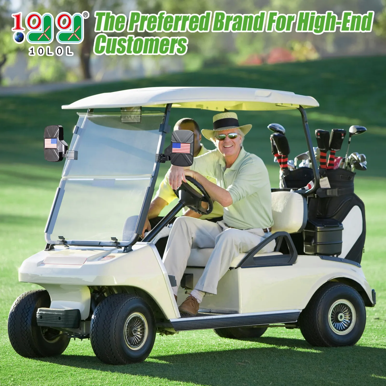 10L0L ACC-T009 Golf Cart Side Mirror Set image 2