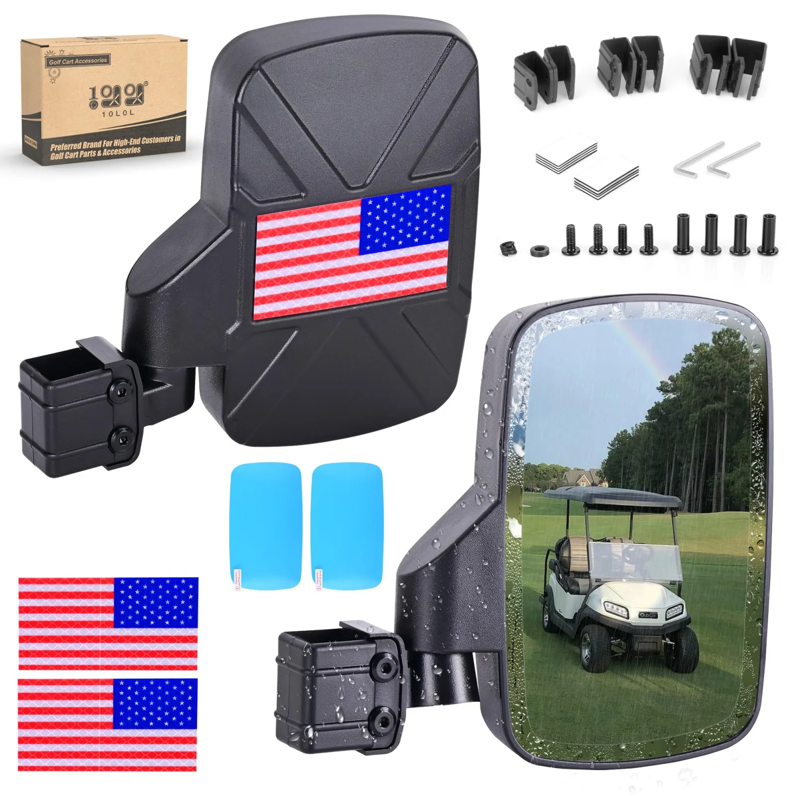 10L0L ACC-T009 Golf Cart Side Mirror Set