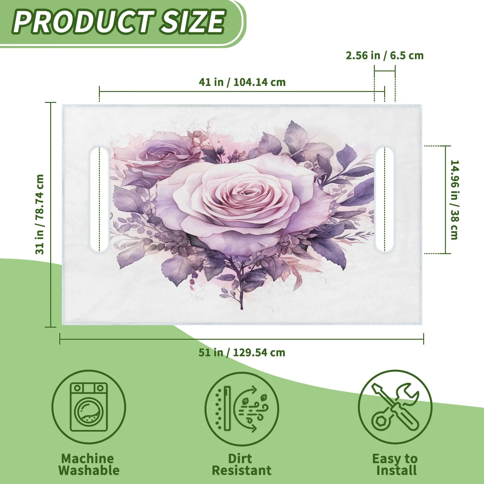 Tiveruda Rose Purple Golf Cart Seat Cover 51 x 31 in image 2