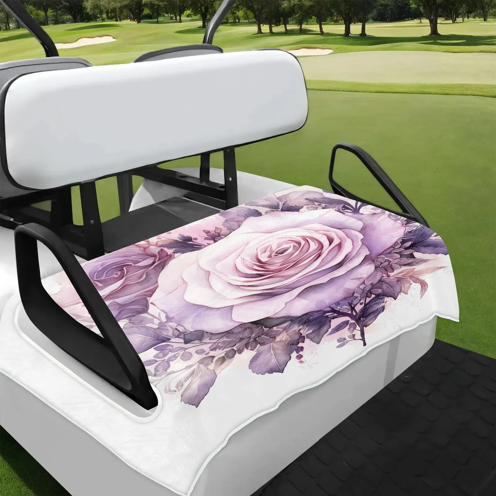 Tiveruda Rose Purple Golf Cart Seat Cover 51 x 31 in