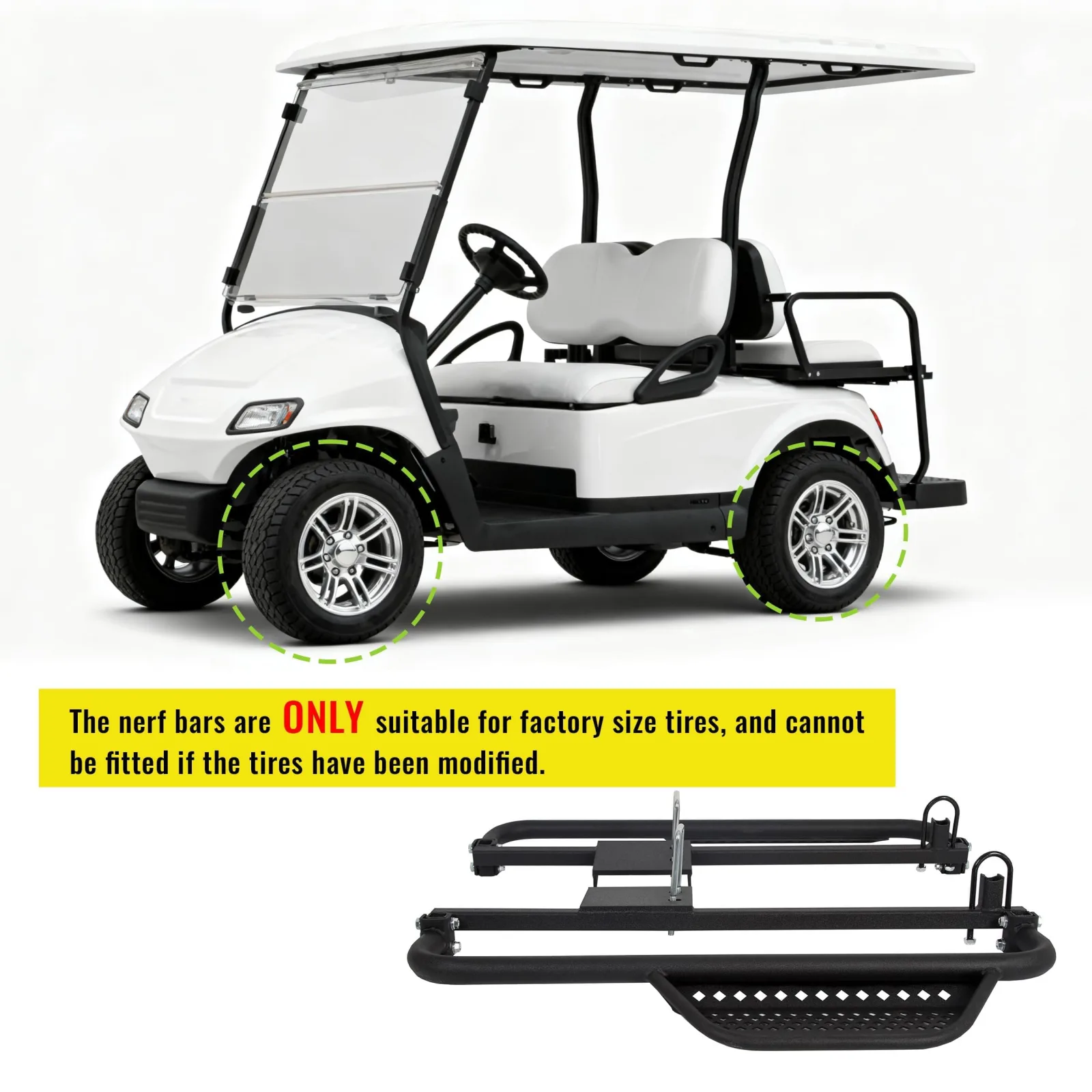 KUAFU GO-5532 Nerf Bars for 2004-2008 Club Car DS image 3